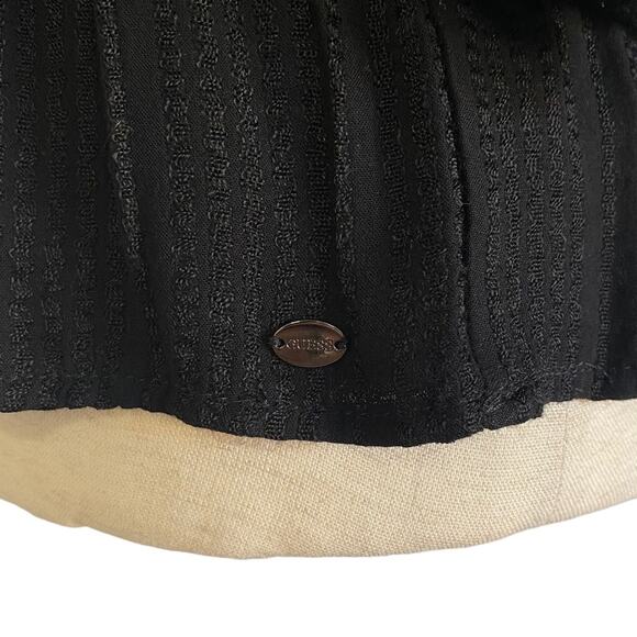 GUESS Black Cold Shoulder Peplum Blouse Size Small Business Casual Shabby Chic - Picture 11 of 12